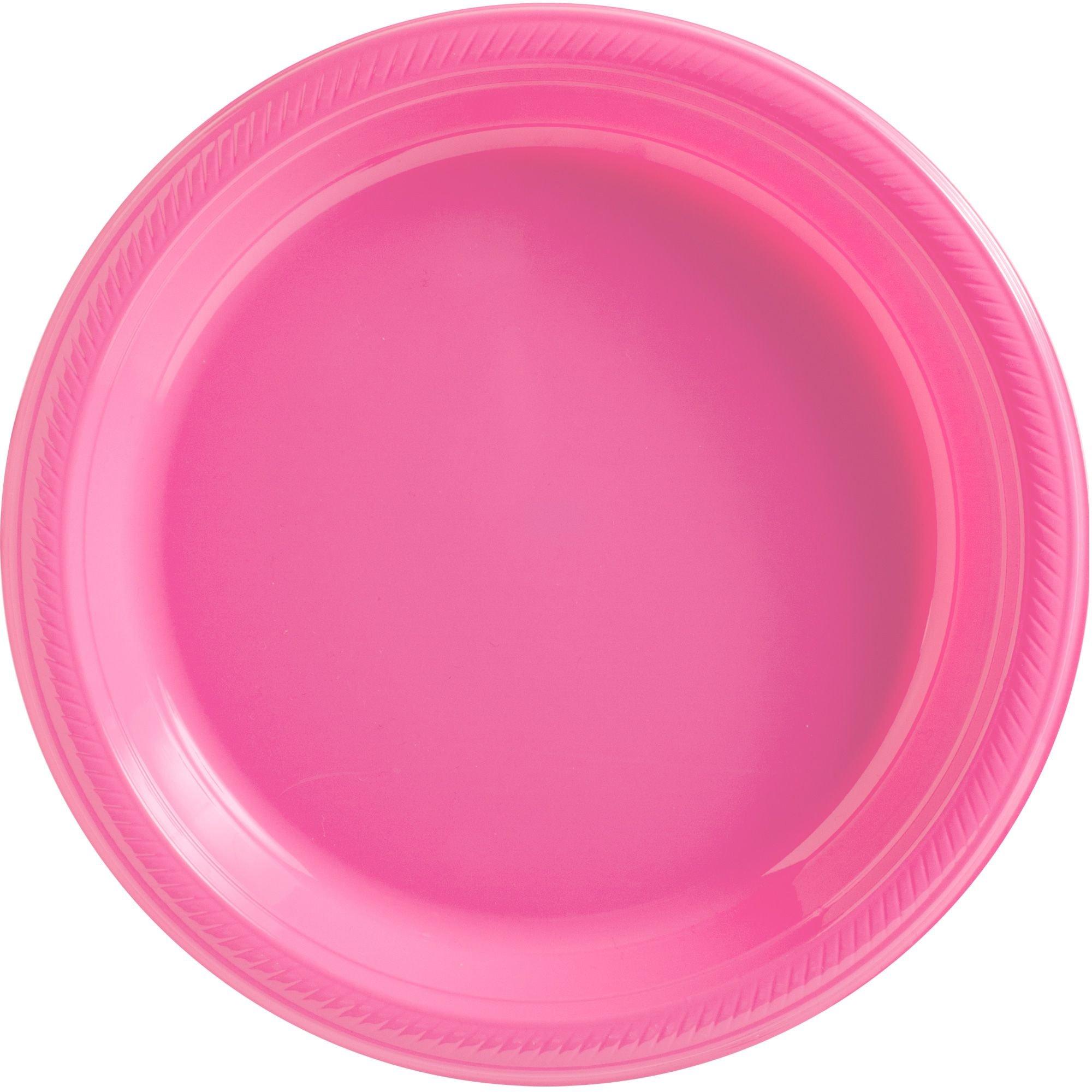 Pink shop plastic plates